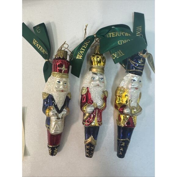 Waterford Holiday Heirlooms Ornaments 3 Nutcrackers Hand Made 2000 w/ Box - Picture 2 of 13